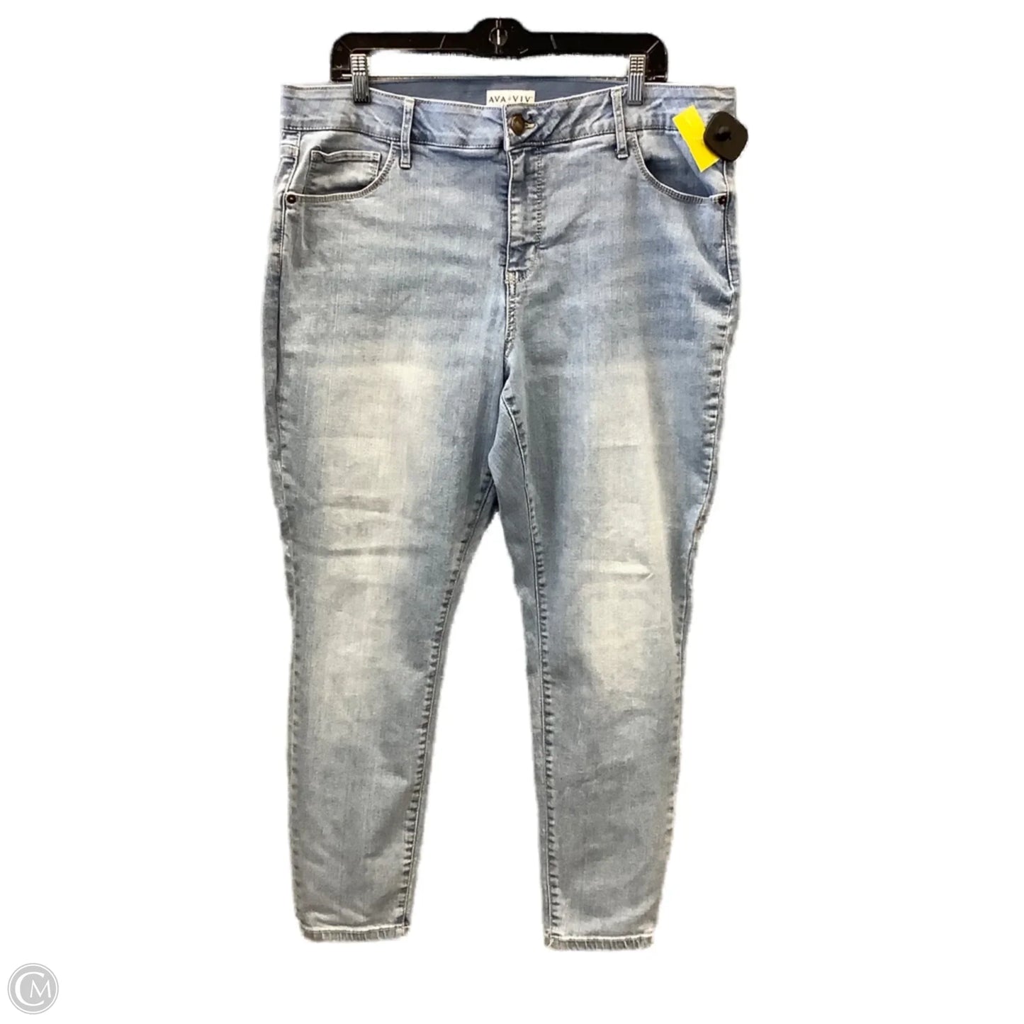 Jeans Skinny By Ava & Viv In Blue Denim, Size: 18