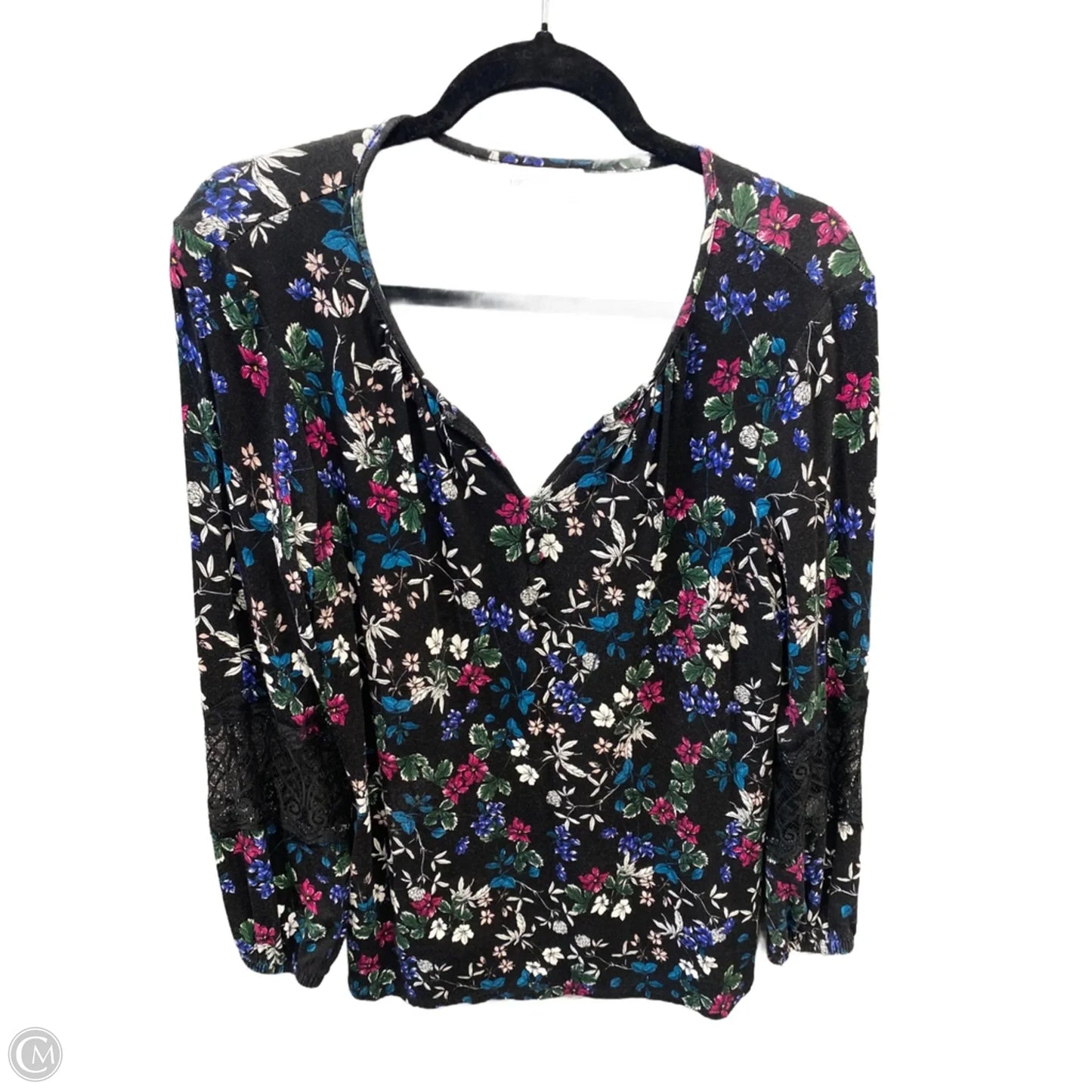 Top Long Sleeve By Liz Claiborne In Floral Print, Size: M
