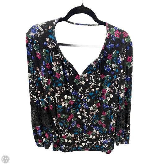 Top Long Sleeve By Liz Claiborne In Floral Print, Size: M