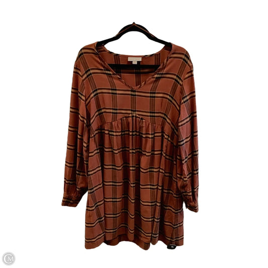 Dress Casual Short By Knox Rose In Plaid Pattern, Size: L