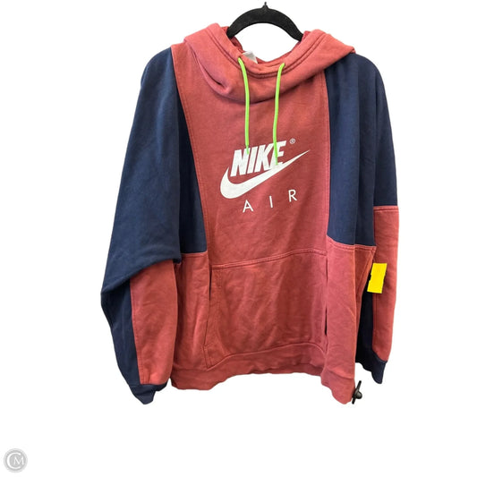 Sweatshirt Hoodie By Nike Apparel In Blue & Red, Size: L