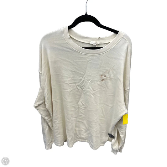 Top Long Sleeve By Easel In Cream, Size: L