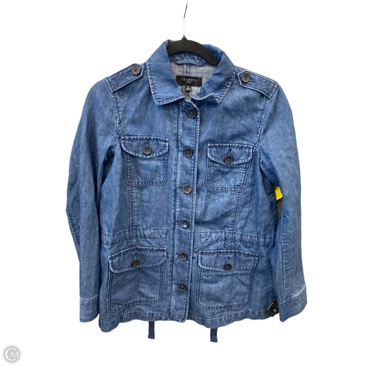 Jacket Shirt By Talbots In Blue, Size: S