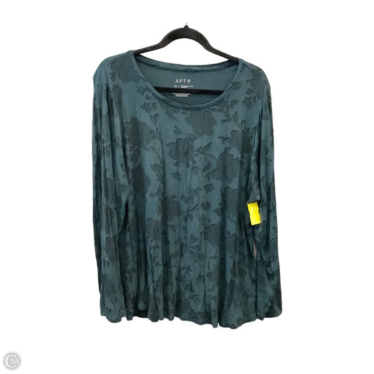 Top Long Sleeve By Apt 9 In Green, Size: 1x