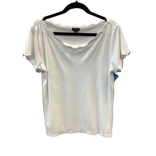 Top Short Sleeve By Ann Taylor In White, Size: L