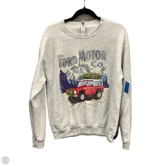 Sweatshirt Crewneck By Jerzees In Grey, Size: M