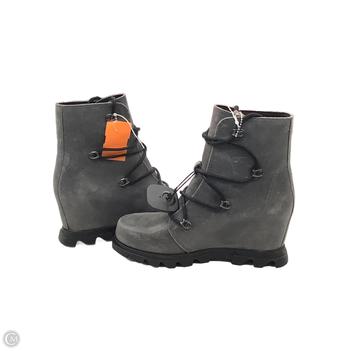 Boots Ankle Heels By Sorel In Grey, Size: 8