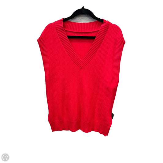 Vest Sweater By Clothes Mentor In Red, Size: M