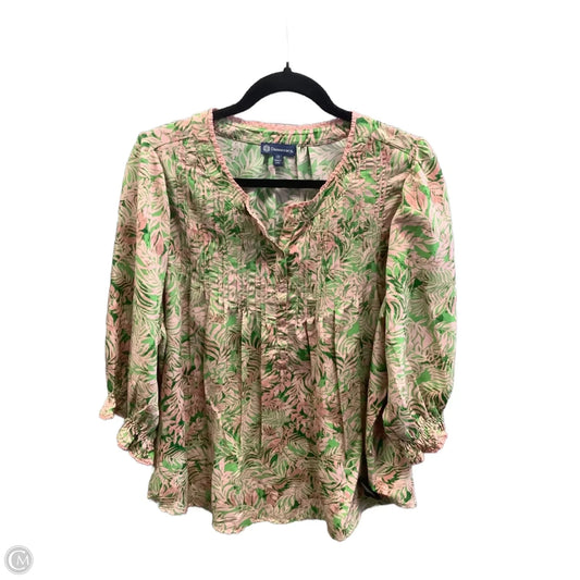 Top 3/4 Sleeve By Democracy In Floral Print, Size: 1x