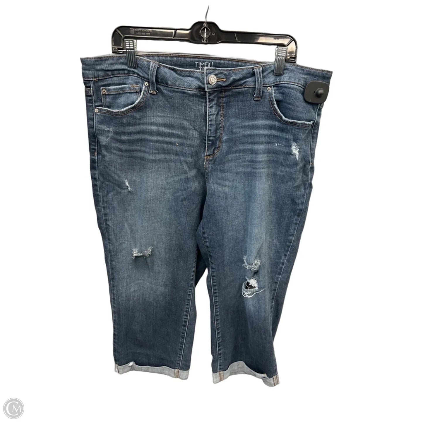 Capris By Time And Tru In Blue Denim, Size: 18