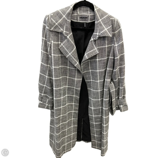 Coat Trench Coat By White House Black Market In Plaid Pattern, Size: M