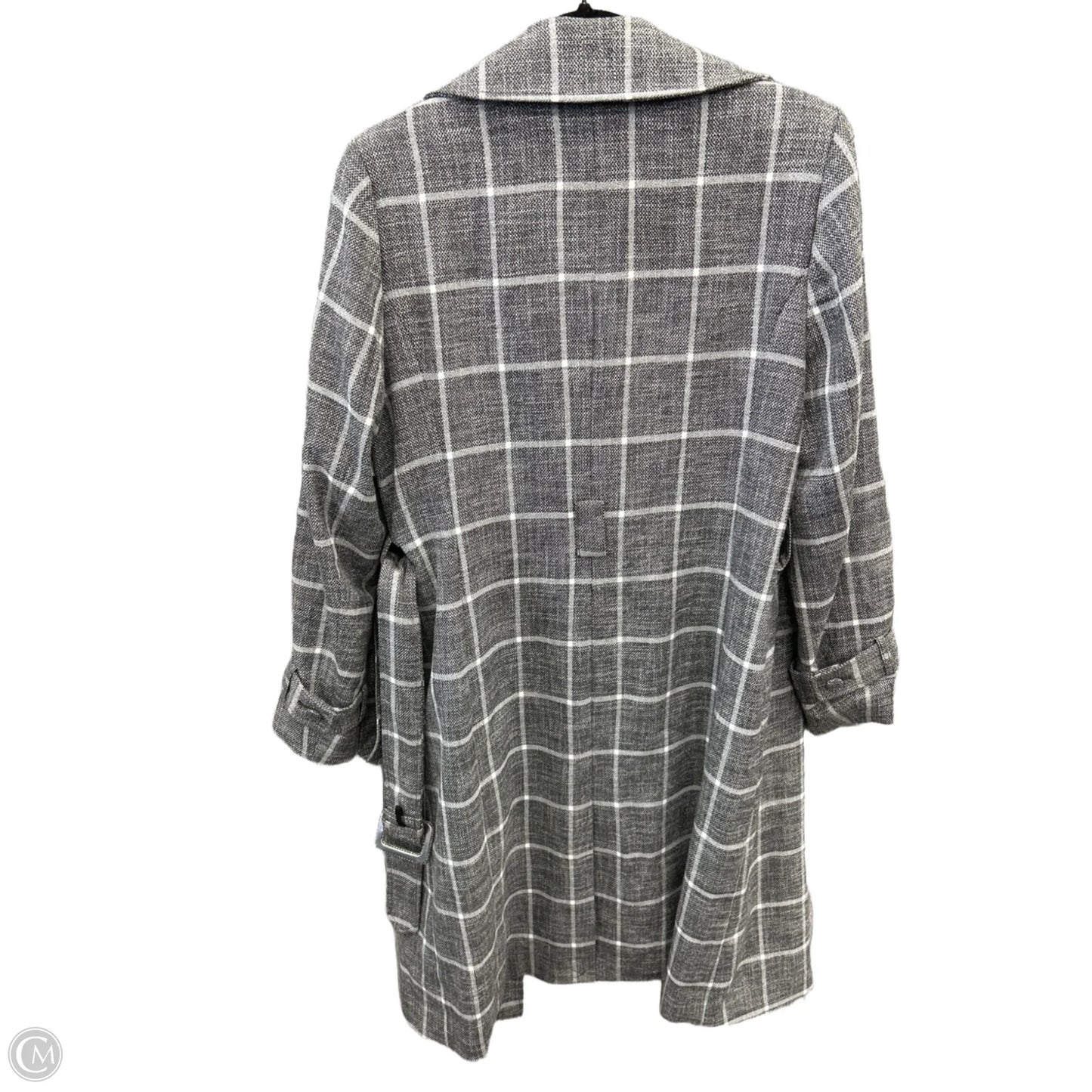 Coat Trench Coat By White House Black Market In Plaid Pattern, Size: M