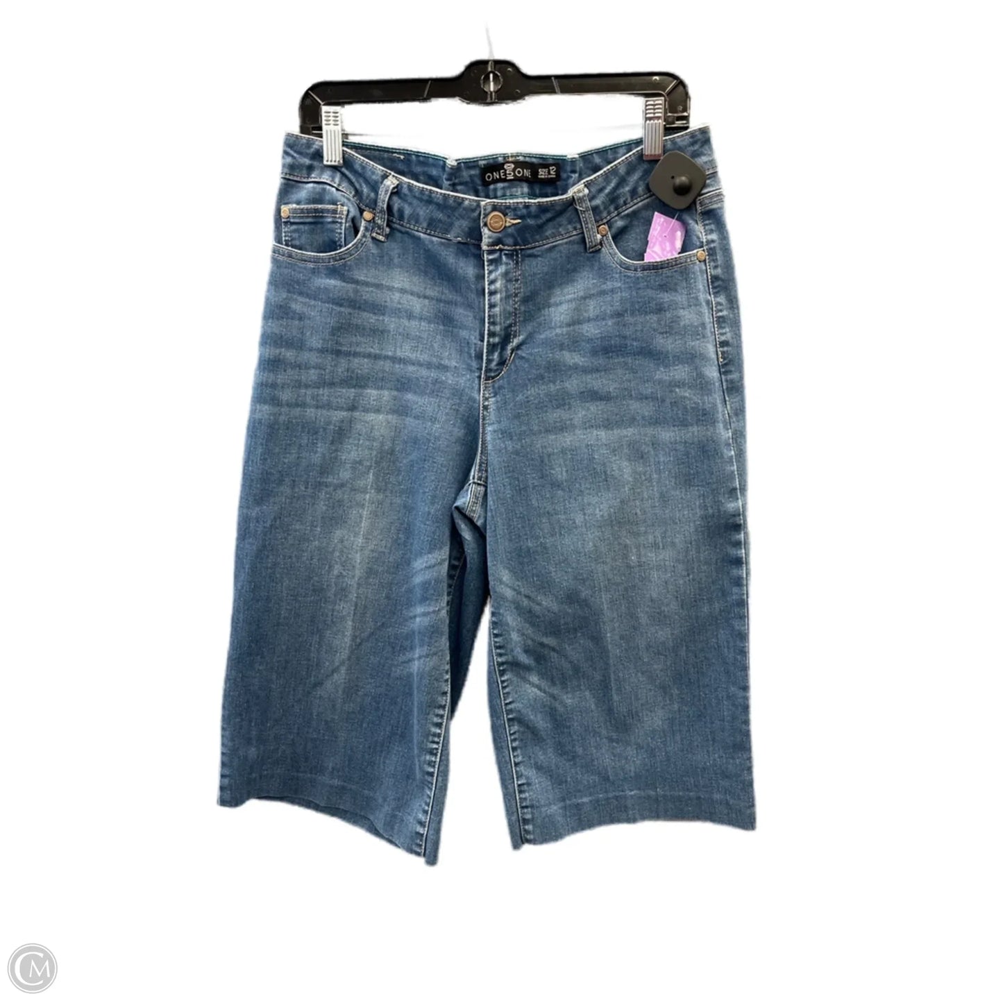 Capris By One 5 One In Blue Denim, Size: 12
