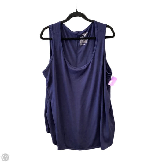 Top Sleeveless By Terra & Sky In Navy, Size: 1x