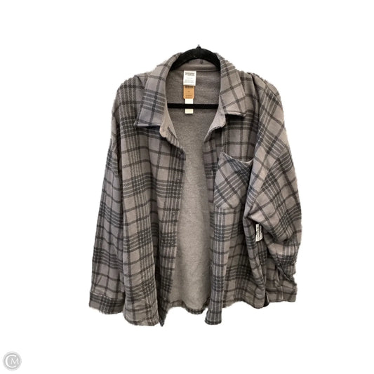 Jacket Shirt By Pink In Plaid Pattern, Size: L