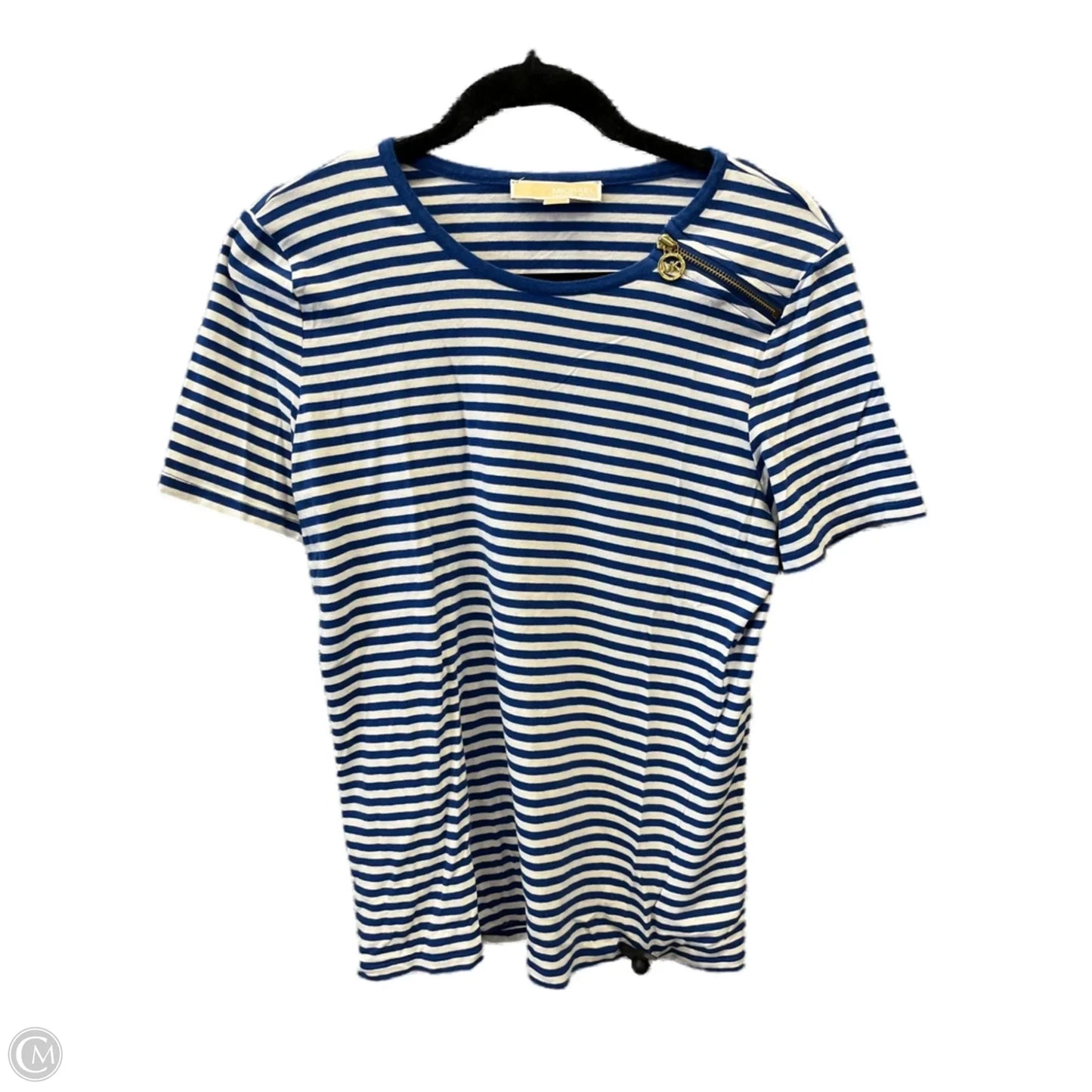 Top Short Sleeve By Michael By Michael Kors In Striped Pattern, Size: L