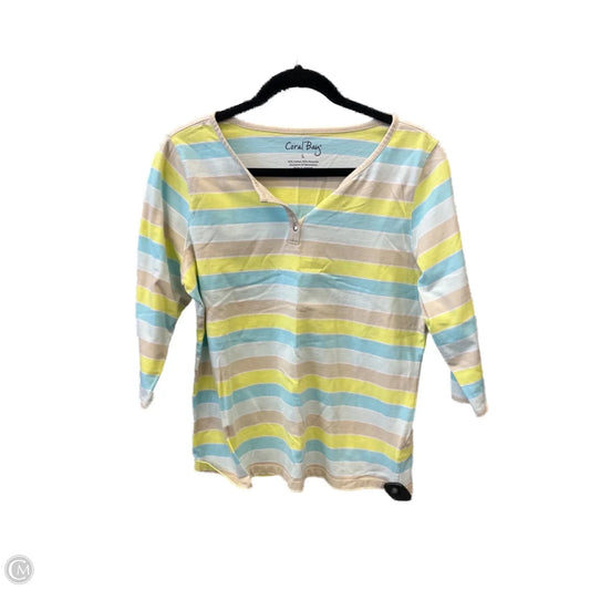 Top Long Sleeve By Coral Bay In Striped Pattern, Size: L