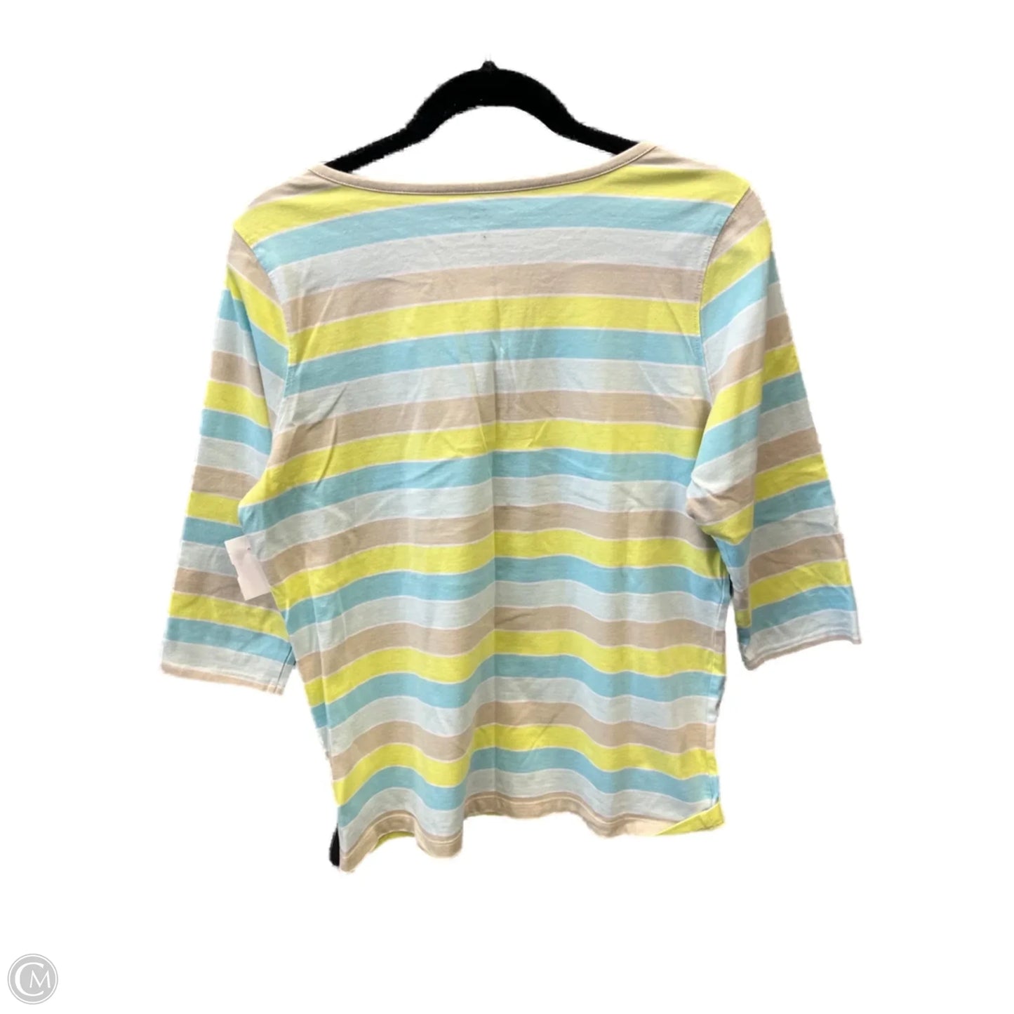 Top Long Sleeve By Coral Bay In Striped Pattern, Size: L