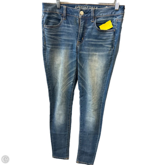 Jeans Skinny By American Eagle In Blue Denim, Size: 8