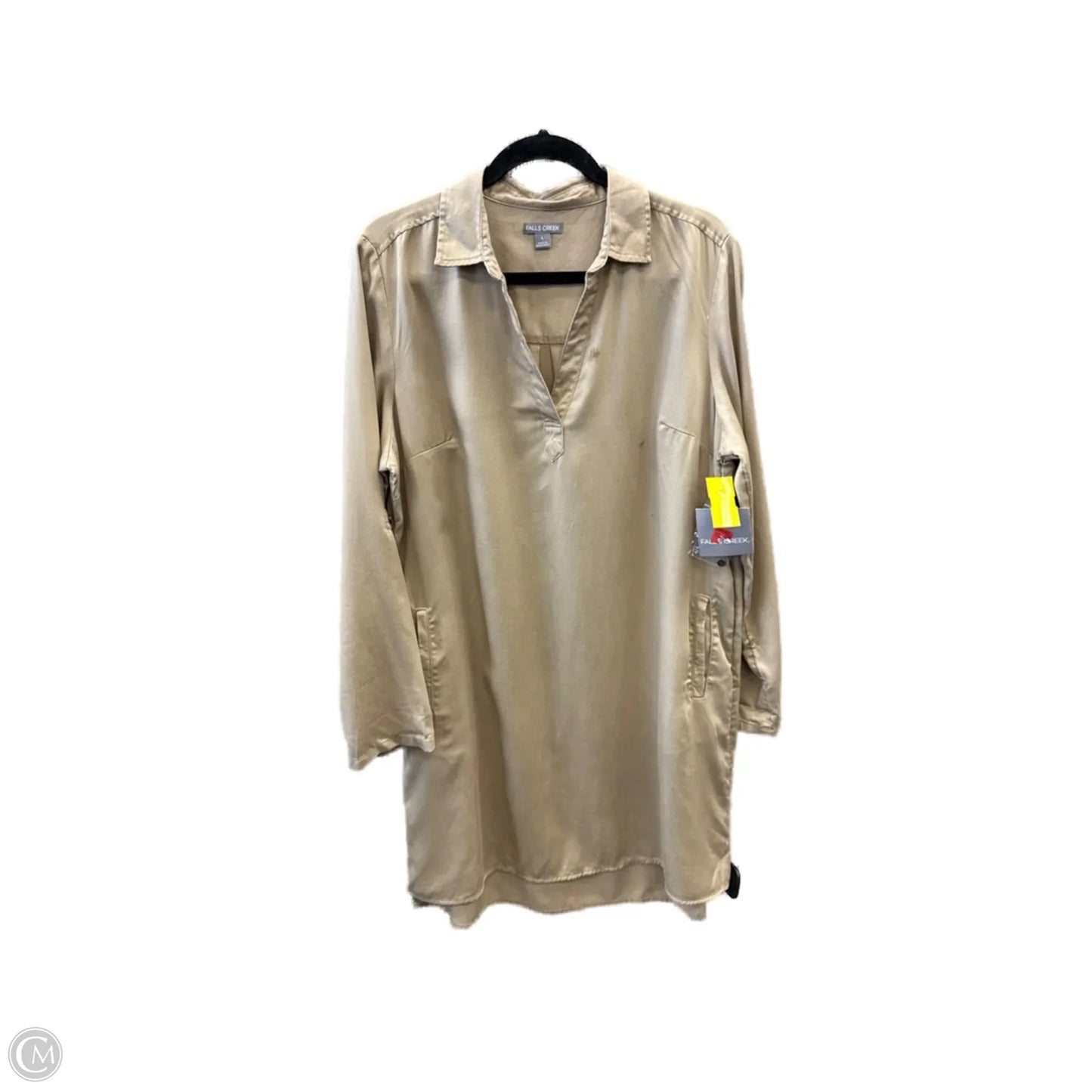 Dress Casual Midi By Falls Creek In Tan, Size: L