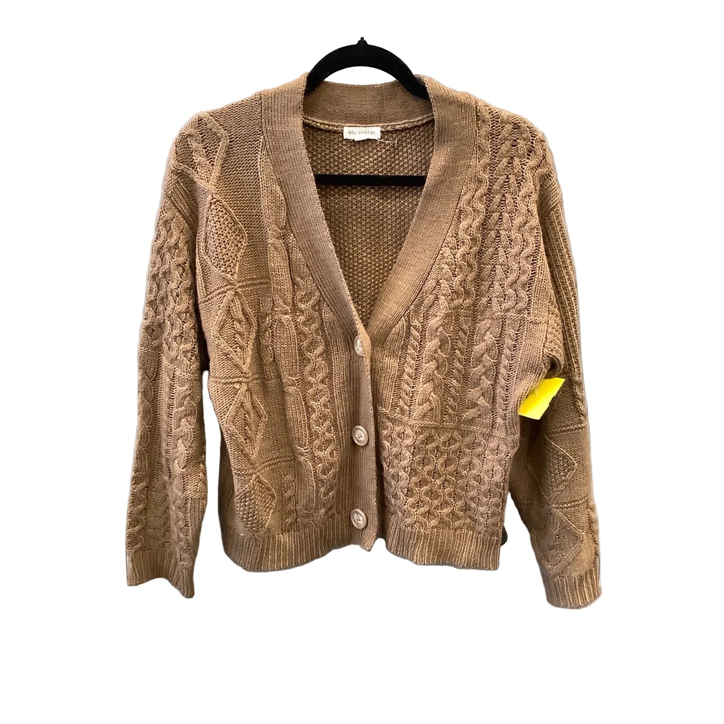 Sweater Cardigan By Blu Pepper In Brown, Size: M