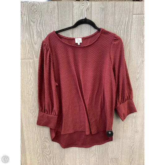 Top 3/4 Sleeve By Ava James In Red, Size: 2x