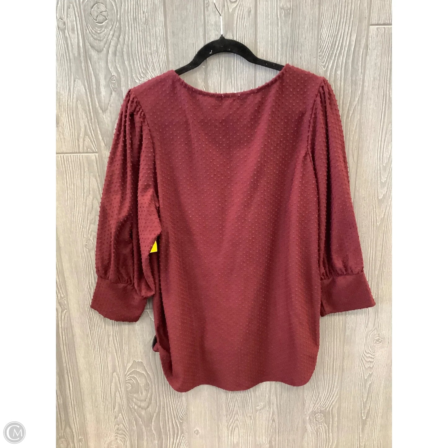 Top 3/4 Sleeve By Ava James In Red, Size: 2x