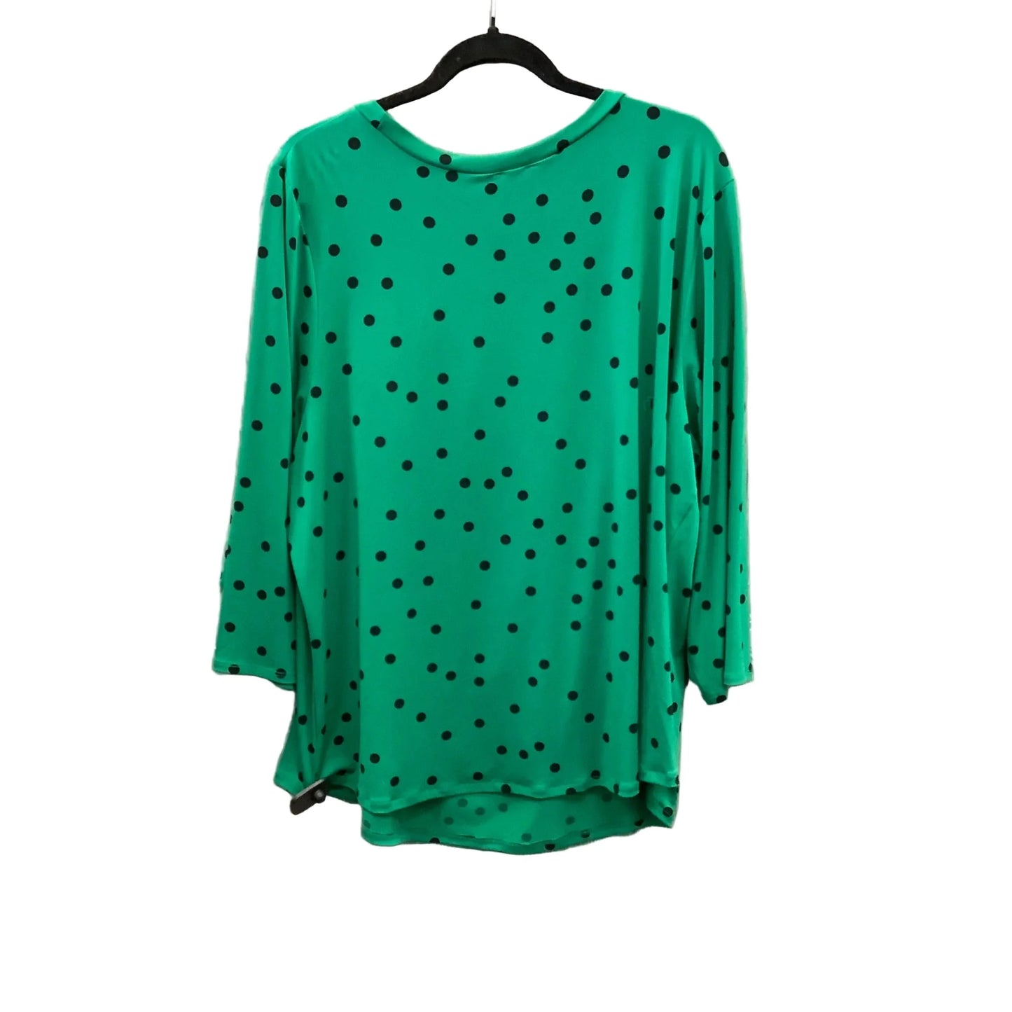 Top 3/4 Sleeve By Worthington In Polkadot Pattern, Size: 2x