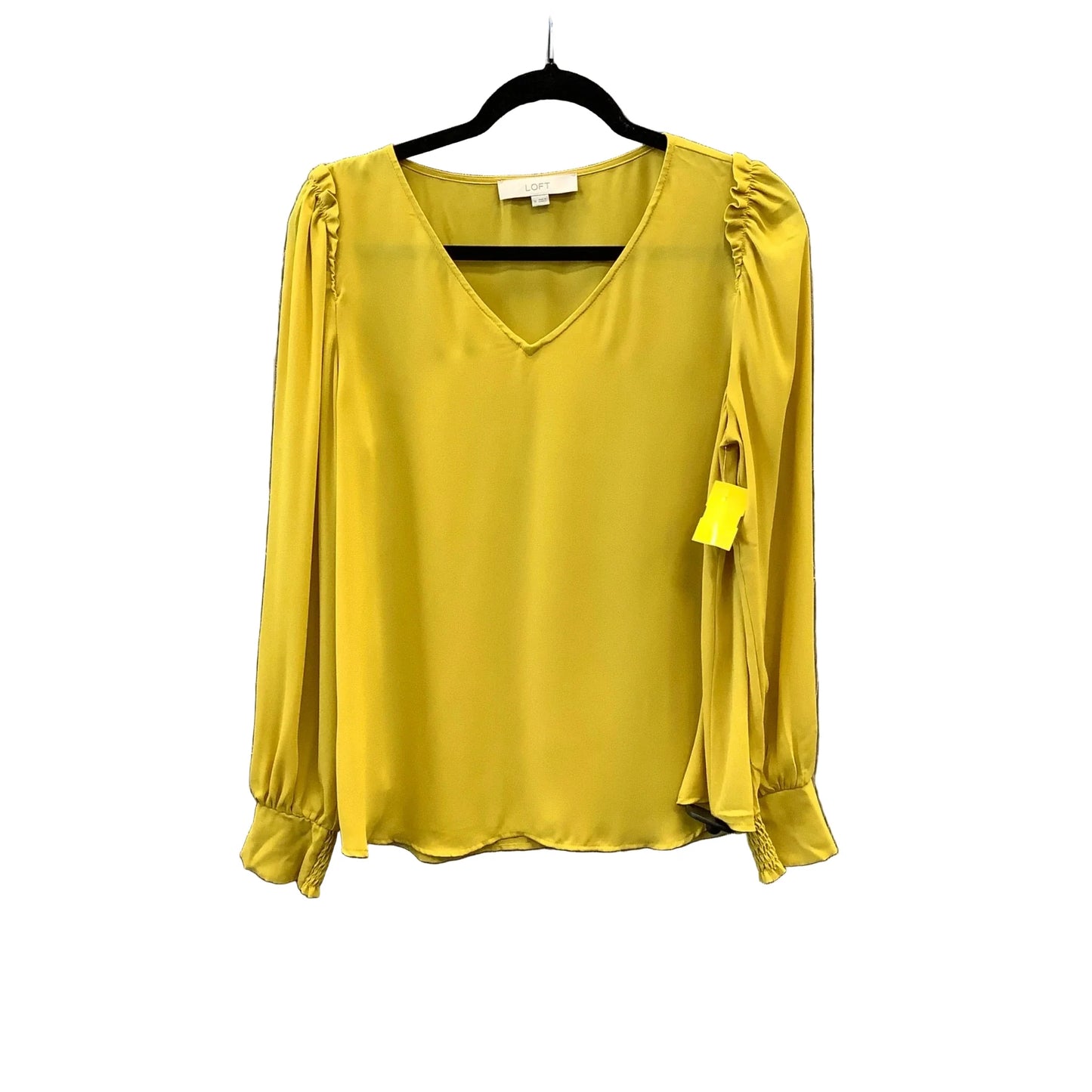 Blouse Long Sleeve By Loft In Yellow, Size: M