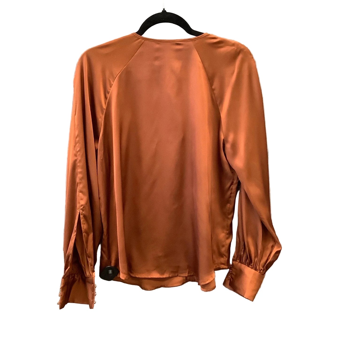 Blouse Long Sleeve By Banana Republic In Orange, Size: M