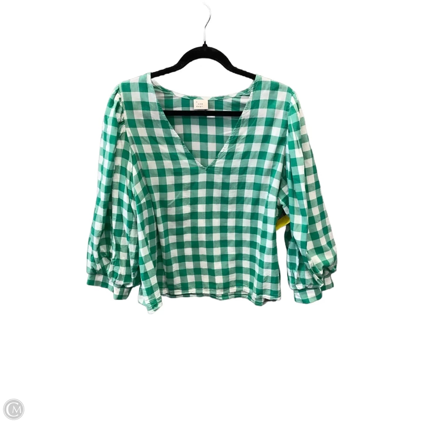 Top Long Sleeve By A New Day In Plaid Pattern, Size: Xl