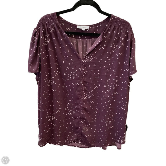 Top Short Sleeve By Monday Fun In Purple, Size: 3x