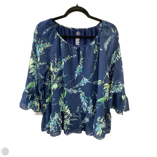 Top 3/4 Sleeve By St Johns Bay In Blue, Size: L