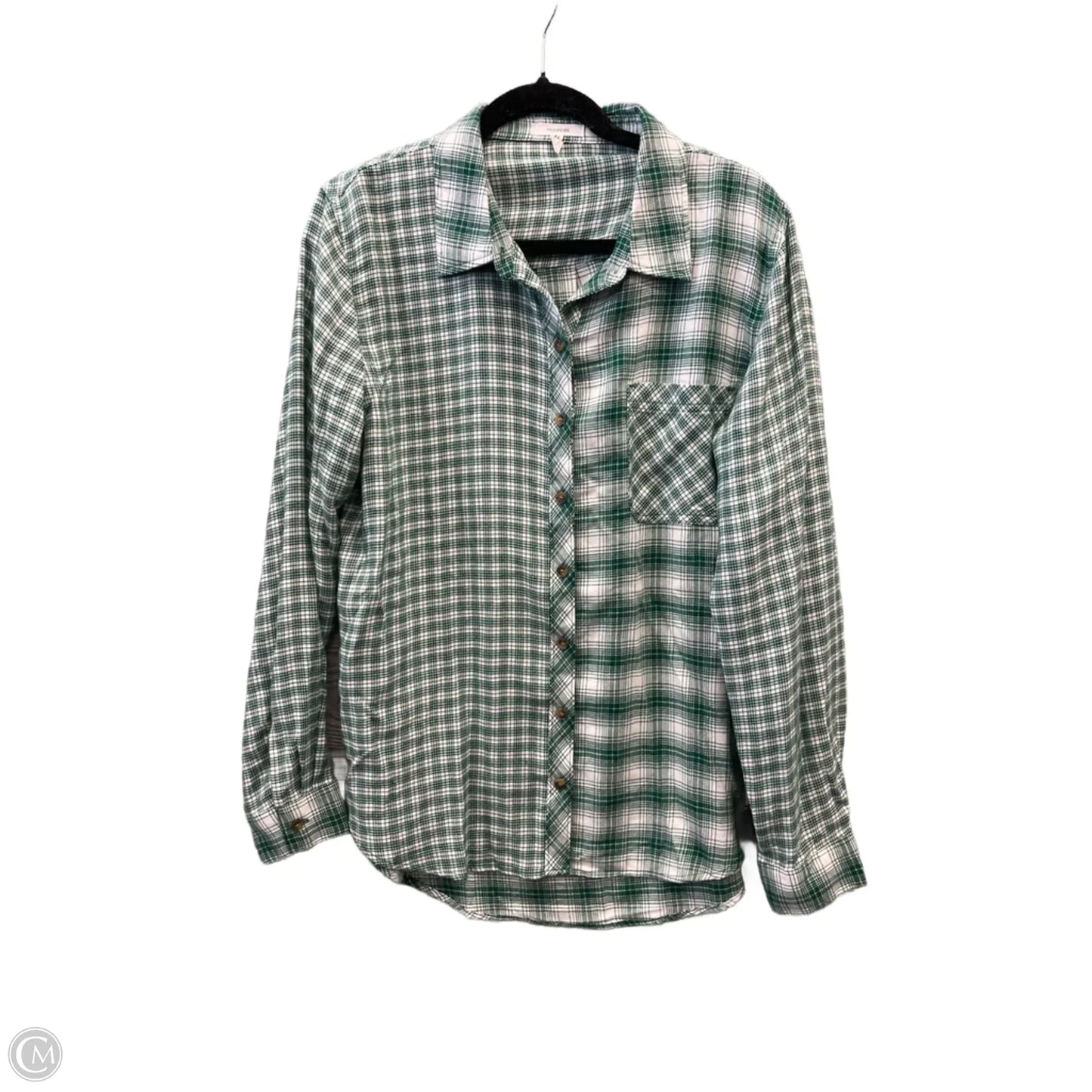 Top Long Sleeve By Maurices In Plaid Pattern, Size: Xl