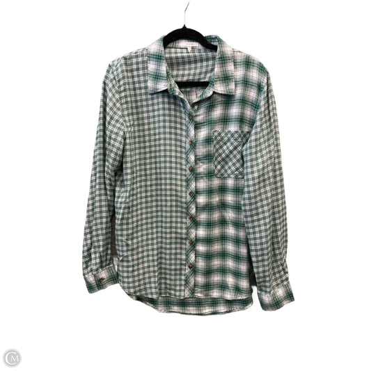 Top Long Sleeve By Maurices In Plaid Pattern, Size: Xl