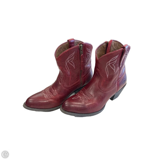 Boots Ankle Heels By Ariat In Red, Size: 8