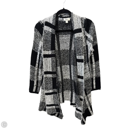 Sweater Cardigan By Style And Company In Plaid Pattern, Size: Xs