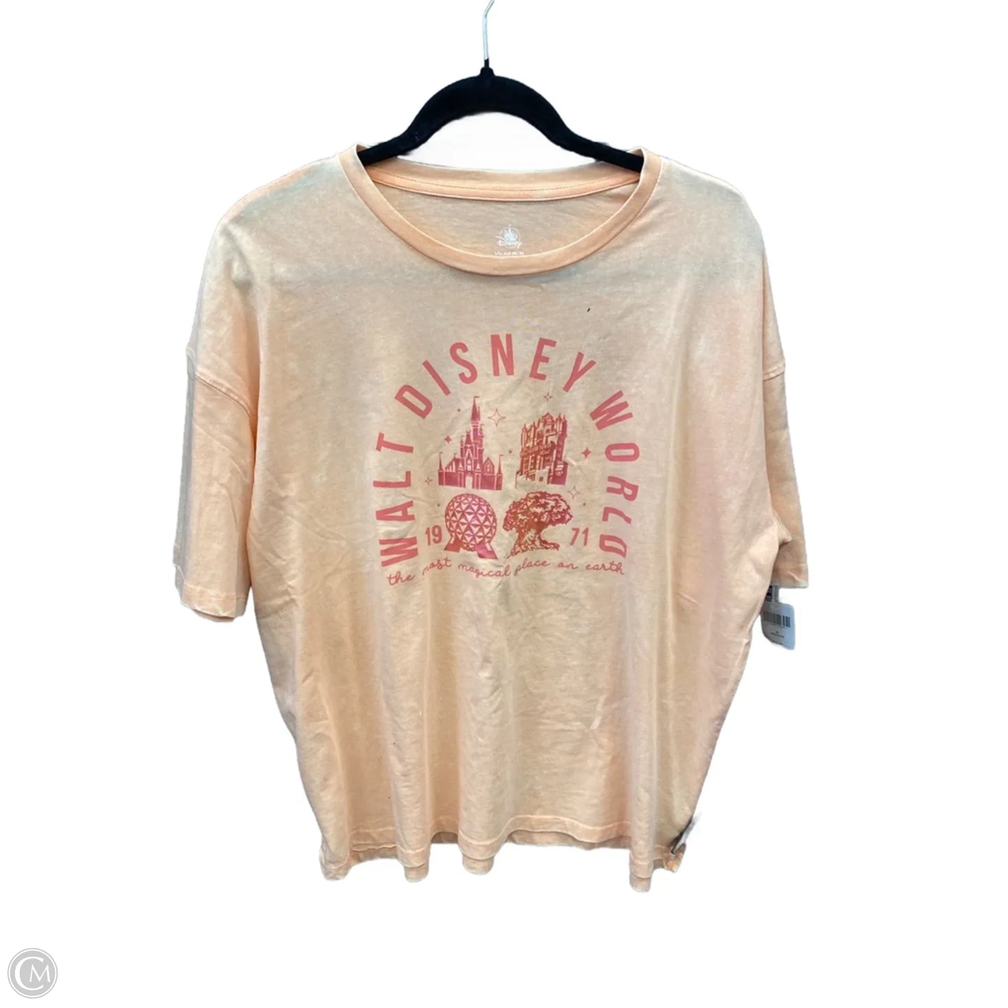 Top Short Sleeve By Disney In Peach, Size: M