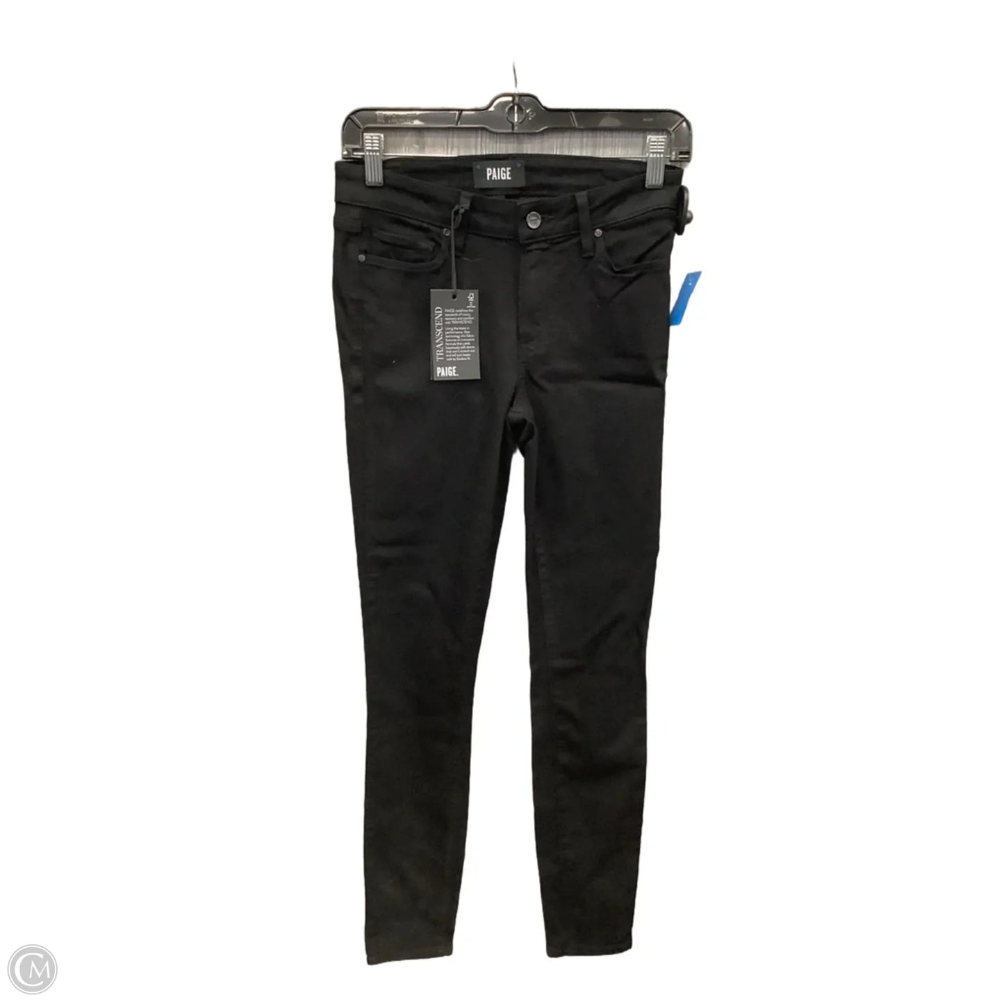 Jeans Skinny By Paige In Black Denim, Size: 4