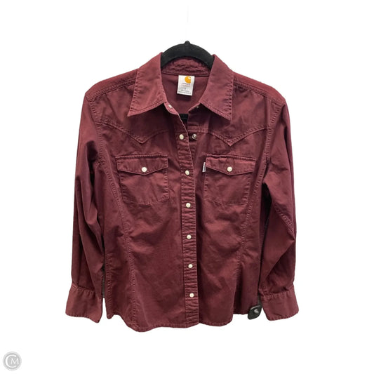 Top Long Sleeve By Carhartt In Red, Size: S