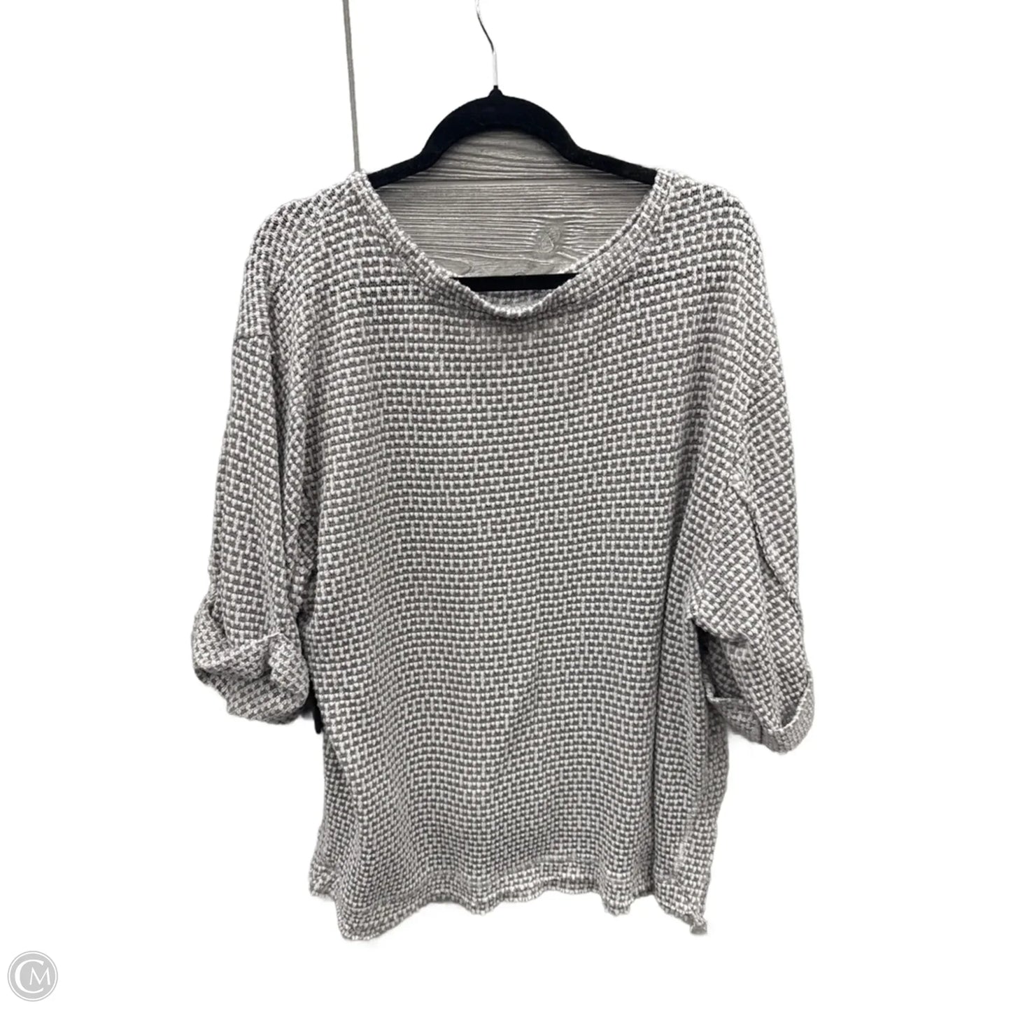 Top 3/4 Sleeve By 1.state In Grey & White, Size: Xl