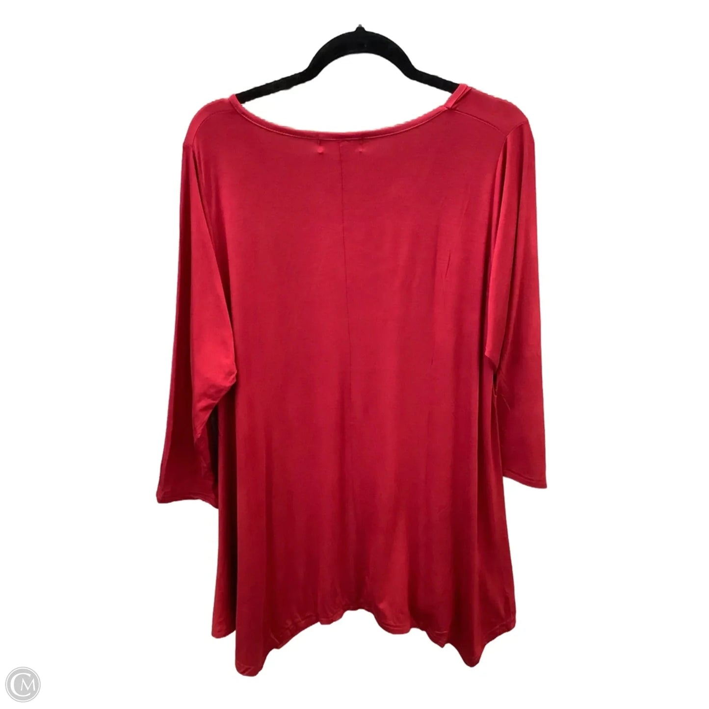 Tunic 3/4 Sleeve By Clothes Mentor In Red, Size: 3x