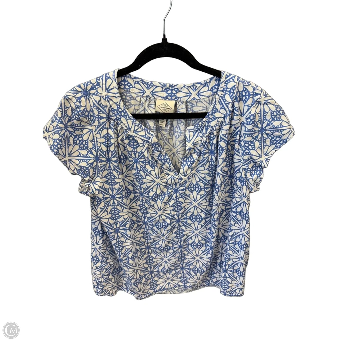 Top Short Sleeve By St Johns Bay In Blue & White, Size: L