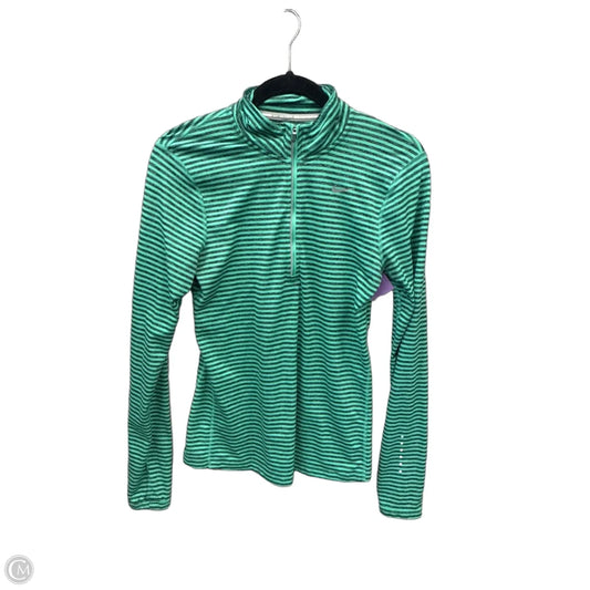 Athletic Top Long Sleeve Collar By Nike Apparel In Striped Pattern, Size: S