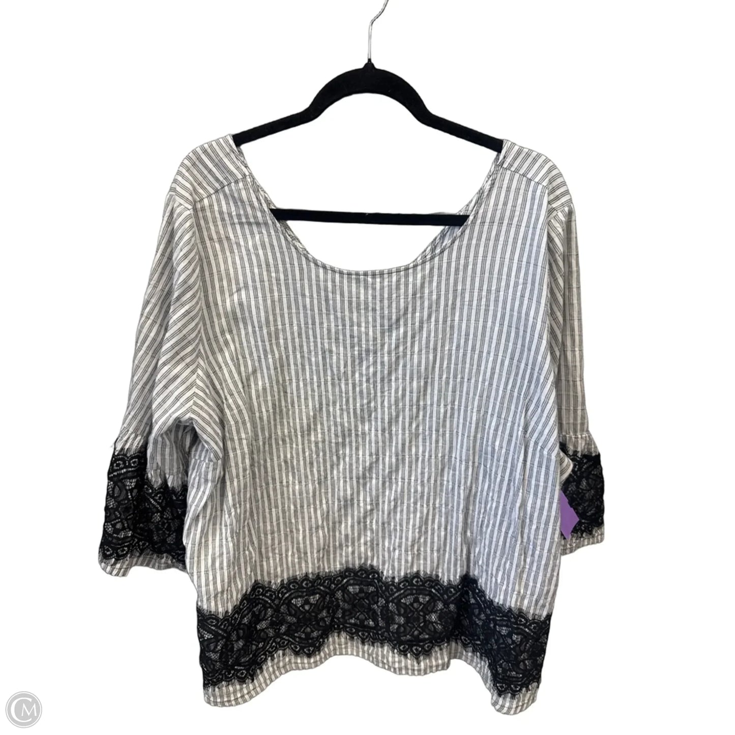 Top 3/4 Sleeve By Lane Bryant In Striped Pattern, Size: 3x