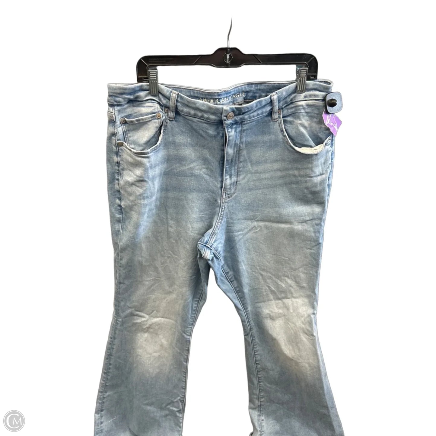 Jeans Flared By American Eagle In Blue Denim, Size: 18