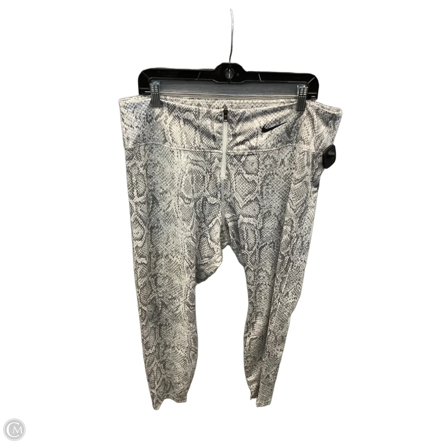 Athletic Leggings By Nike Apparel In Snakeskin Print, Size: 2x