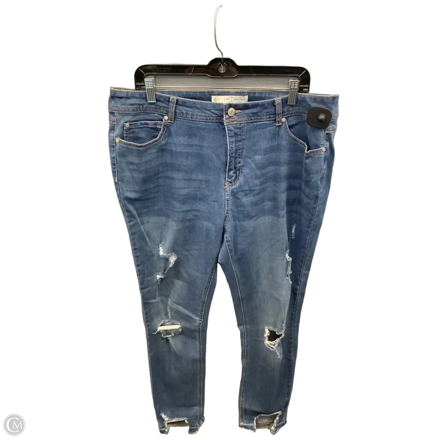Jeans Cropped By Cato In Blue Denim, Size: 14