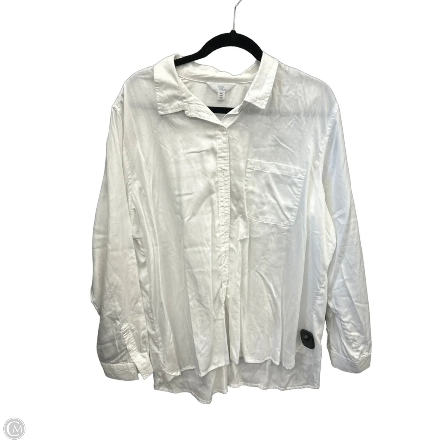 Top Long Sleeve Basic By Time And Tru In White, Size: Xxl