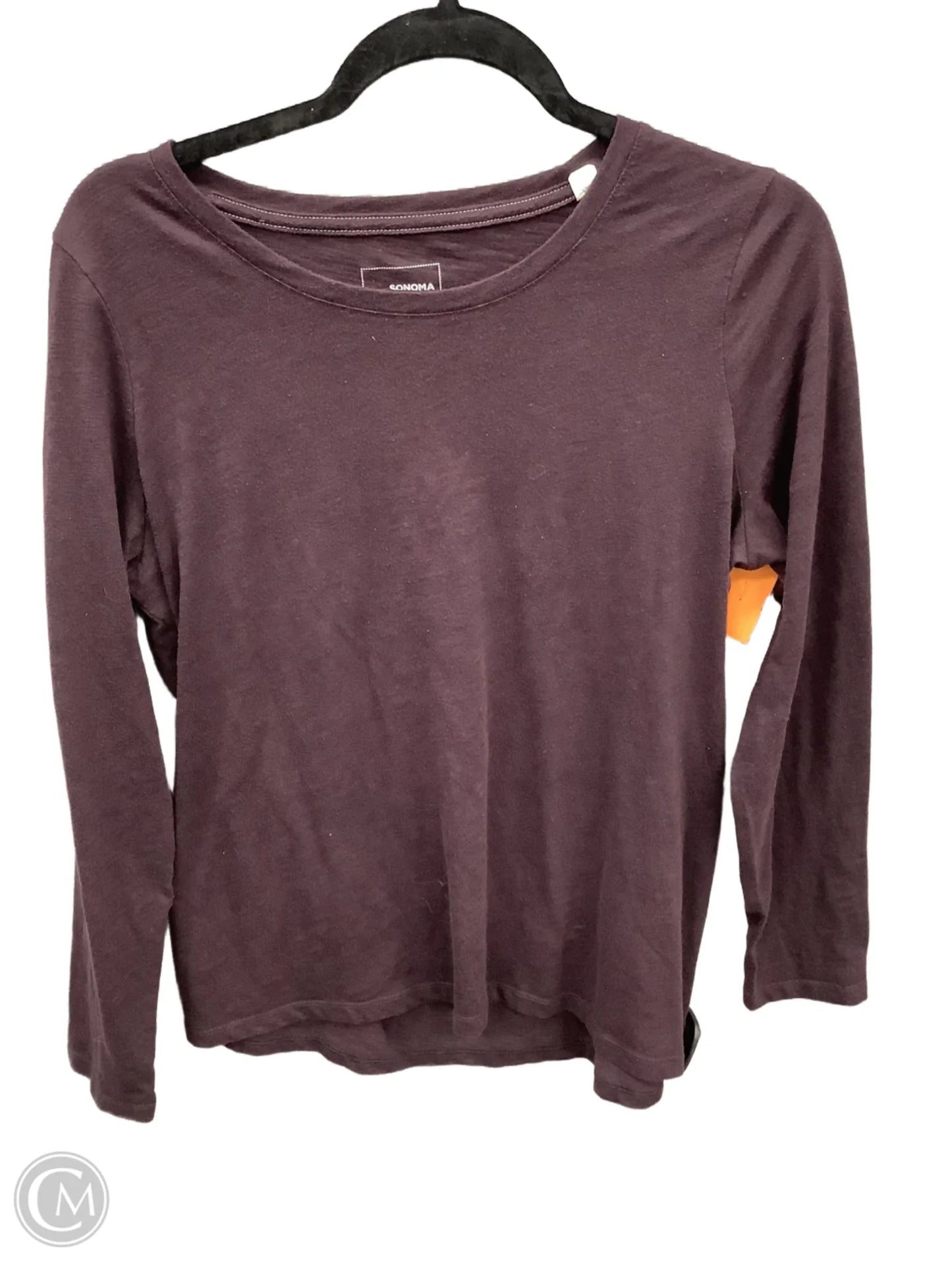 Top Long Sleeve Basic By Sonoma In Purple, Size: L